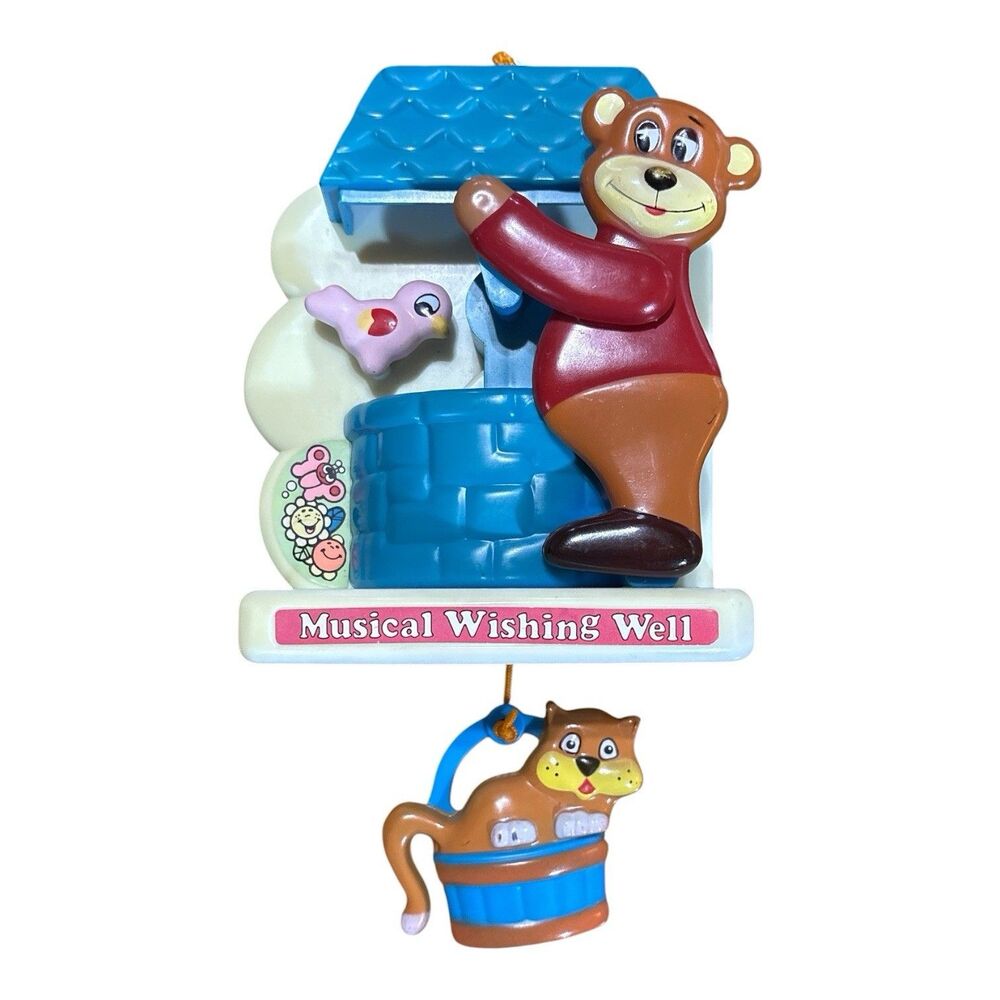 Vintage Pull String Musical Wishing Well Bear Tested & Working